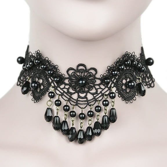 Soimiss Black Jewelry Vintage Crystal Necklace for Women 1Pcs Decoration Graduation