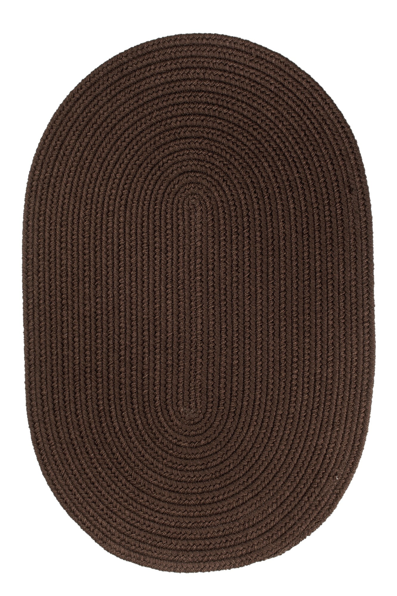 Indoor/Outdoor Solid Brown Area Rug, Braided Textured Design, 2Ft. X