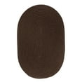 thumbnail image 1 of Indoor/Outdoor Solid Brown Area Rug, Braided Textured Design, 2Ft. X 3Ft. Oval Reversible Carpet, 1 of 2