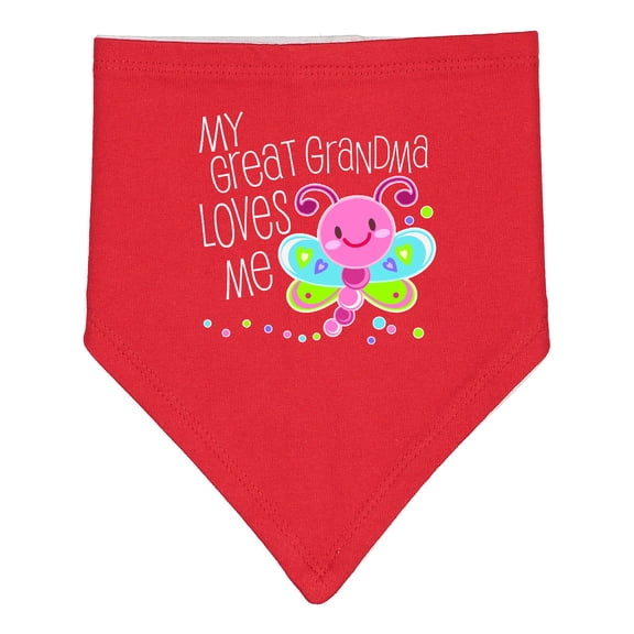 Inktastic My Great Grandma Loves Me Cute Dragonfly Baby Bandana Bib