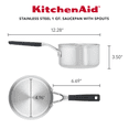 thumbnail image 2 of KitchenAid Casserole en Acier Inoxydable avec Becs Verseurs, 1 Pinte, Acier Inoxydable Brossé, 2 of 6