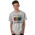 thumbnail image 4 of Worlds Gayest Brother Sibling Pride Men's Graphic T Shirt Tees Brisco Brands L, 4 of 5