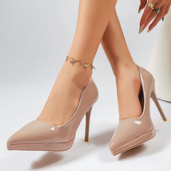 Women's High Heels Pumps Closed Pointed Toe Stiletto 4IN Heels Dress Wedding Shoes