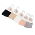 thumbnail image 4 of 5 Pairs Solid Color Cotton Invisible Foot Covers Women's Split Toe Toe Toppers Liners Socks for High Heel Comfort Wear, 4 of 8