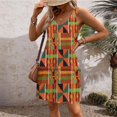 thumbnail image 2 of JULMCOMO Dresses for Women 2024 Casual Dressy V Neck Summer Mini Dress Ethnic Print Swimwear Cover Up Sleeveless Sundress with Pocket, 2 of 6