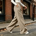 thumbnail image 5 of Women Corduroy Wide Leg Pants High Waist Button Zipper Pleated Trousers Loose Casual Palazzo Pants with Pockets, 5 of 9