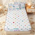 thumbnail image 4 of Erosebridal Doodle Rainbow Dinosaur Zipper Queen Comforter Set with Fitted Sheet and 2 Pillowcases,Stars Unicorn Cloud Zipper Bedding Set,Pastel Blue,4 Pieces,Reversible, 4 of 6