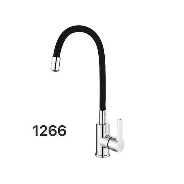 Grifo mezclador de cocina con manguera flexible de silicona maleable, grifo mezclador de cocina de acero inoxidable de latón cromado giratorio de 360 grados, grifo mezclador para