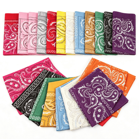 16 Pack Multicolor Bandanas 21x21 Inch Unisex Multipurpose Head Wrap Neck Scarf Kerchiefs for Camping Party Daily Outdoor Use