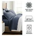 thumbnail image 6 of 6-Piece Set King Sheets Deep Pocket, Ultra Soft Hotel Luxury Microfiber Bed Sheets with 21" Deep Fitted Sheet King, Oversize Flat Sheet, 4 King Pillowcases, Dark Blue, 6 of 8