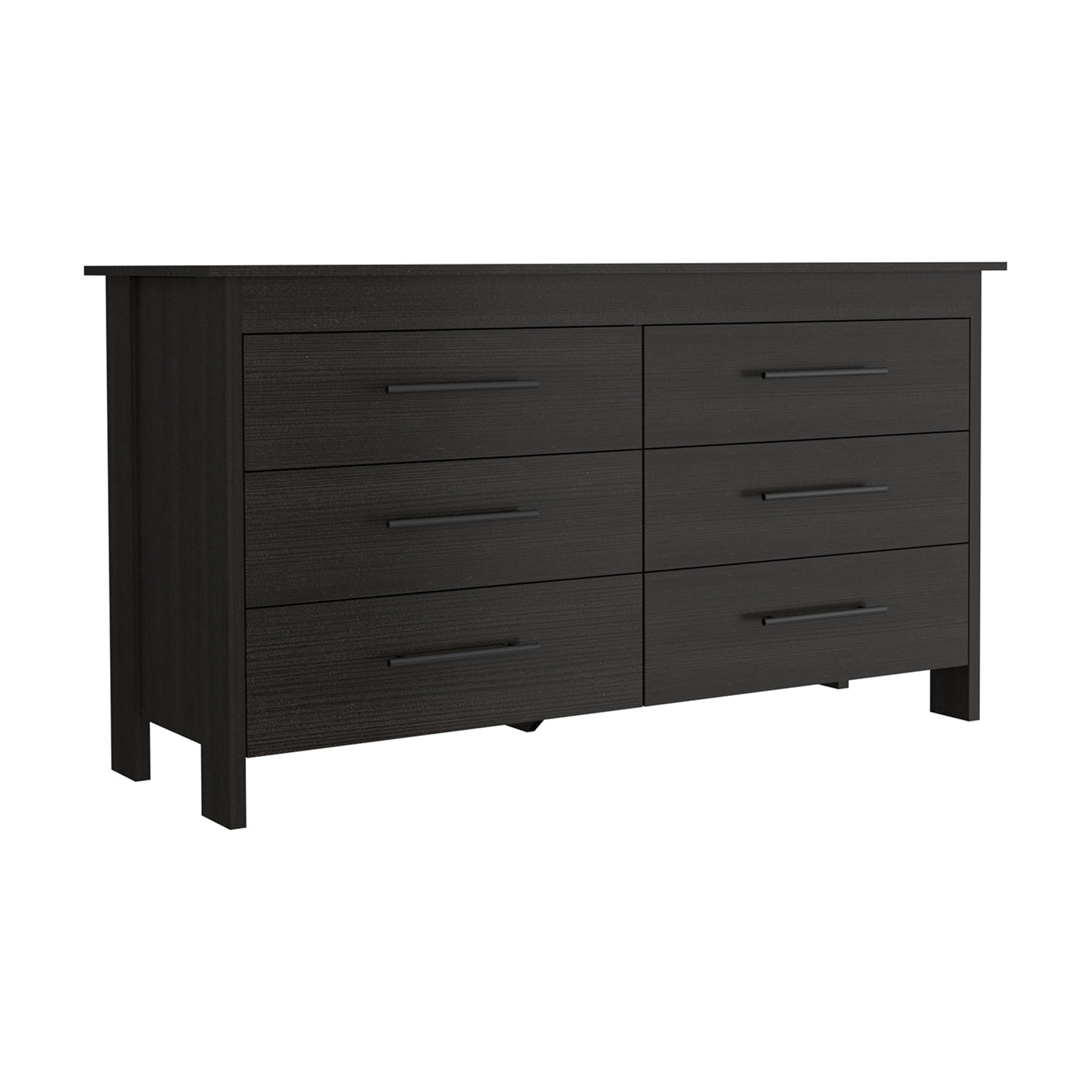 Kadyn 6 Drawer Double Nursery Dresser, Chest of Drawers with Four Legs, Storage Cabinet for Living Room, Black Sideboard Kadyn 6 Drawer Double Nursery Dresser, Chest of Drawers with Four Legs, Storage Cabinet for Living Room, Black Sideboard