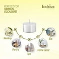 thumbnail image 3 of BOLSIUS Genuine Tea Light Candles in Clear Holder Cups Bulk 48 Set. Long Burning 8hr, Unscented, for Mood, Dinners, Parities, Home, Decoration, Wedding, Crafts, 3 of 3