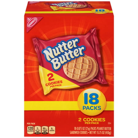 Nabisco Nutter Butter Peanut Butter Sandwich Cookies, 0.875 Oz., 12