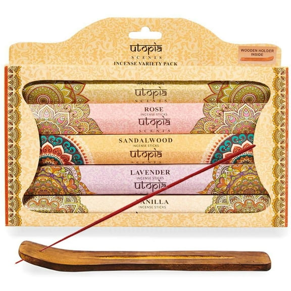 75 Premium Incense Sticks Variety Gift Pack  Bonus Wooden Holder