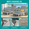 thumbnail image 5 of iSunirm Outdoor Lounge Chair Set of 4, Adjustable Reclining Outdoor Chaise Lounge Chair, Water-Resistant Resin Sun Lounger with Adjustable Backrest for Pool, Patio, Beach, Balcony, and Deck, Taupe, 5 of 7
