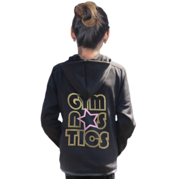 Girl's and Women's Glitter Gymnastics Jacket Mock Neck or Hooded