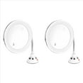 thumbnail image 1 of 2piezas Espejo de Maquillaje de Cuello de Cisne Flexible con Luz LED, Espejo de Aumento de 10X, Ventosa, Luz Difusa Brillante y 360 Grados, 1 of 5