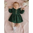 thumbnail image 6 of Miaouyo 0-3T Toddler Baby Girls Plaid Spring Autumn Dress Long Sleeve Round Neck Button Up A-line Dress, 6 of 9