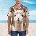 thumbnail image 2 of Balery Cute Alpaca in Daze Camisas hawaianas de manga corta para hombre, camisas playeras de corte holgado, camisas de vacaciones con botones,Small, 2 of 7