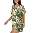 thumbnail image 2 of Lsque Lilies Flowers Women's Short-Sleeved Pajama Set - 2 Piece Soft and Lightweight Sleepwear Set-X-Large, 2 of 9