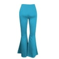thumbnail image 6 of Women's Flared Leg Pants - High Waist Wide Leg Trousers, Dance & Casual Wear (XS-XXXXL, 14 Colors) | Yubnlvae | Ladies Solid Color High Waist Slim Fit Casual Flared Pants (Sky Blue | XS), 6 of 8