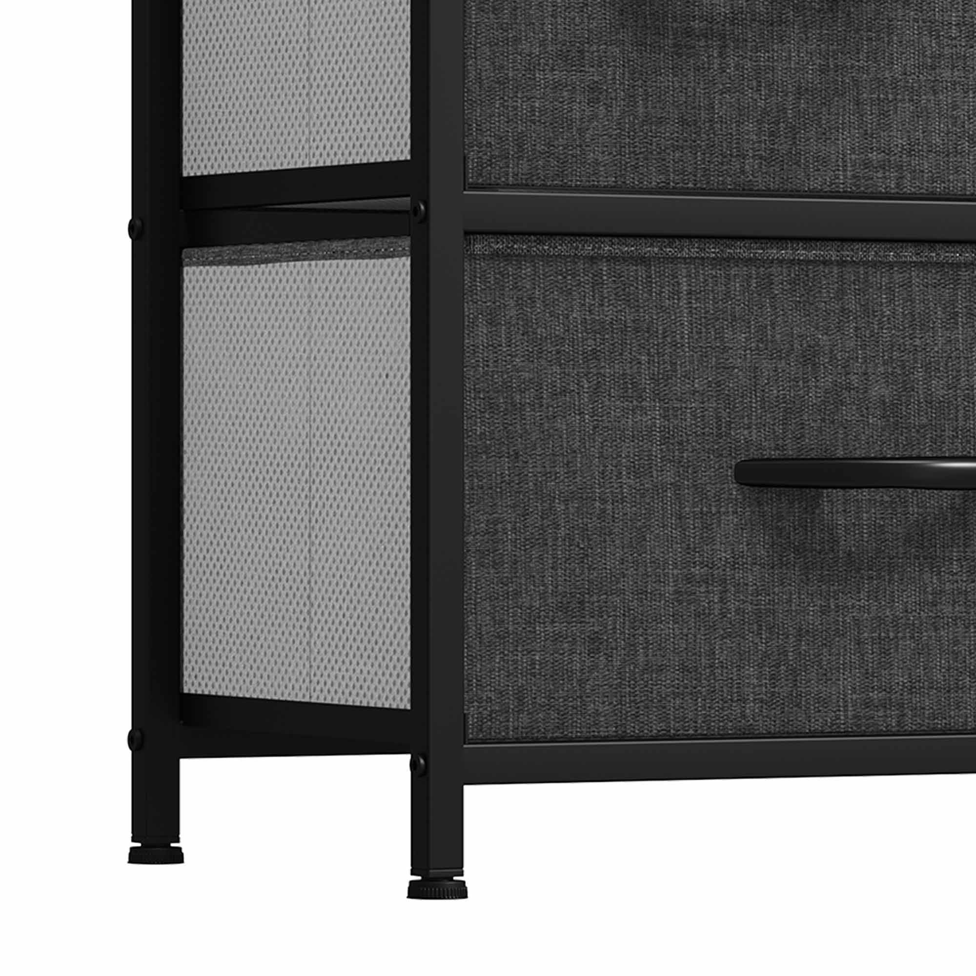 Uforic 9 Drawer Fabric Dresser, Sturdy Storage with Metal Frame for & Closet, Black Gray