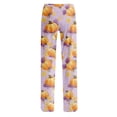 thumbnail image 5 of Womens Halloween Pajama Pants Pumpkin Spider Web Elastic High Waist Spooky Pajama Pants Bat Skull Wide Leg Funny Sleep Pants, M, 5 of 5