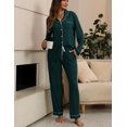 thumbnail image 2 of Conjunto de pijama ZMJ Postpartum, camisa de manga larga y pantalones, color verde azulado M, 2 of 8