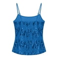 thumbnail image 5 of HXWCHs Sequin Camisole Tank ofp Elegant Low Cut Sleeveless Blouse for Women Party Night Out Versatile Basic Wear M Blue, 5 of 5