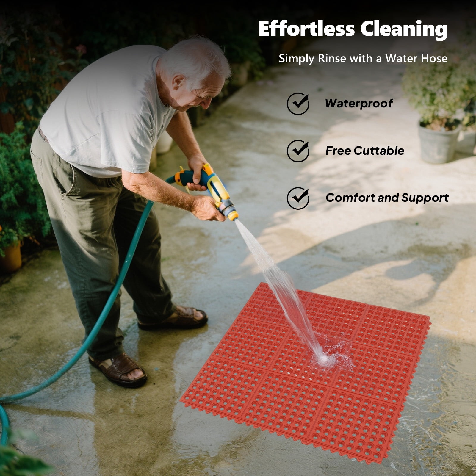 Extra-Thick Non-Slip Waterproof Floor Mat, Heavy-Duty Comfort Standing Mat for Sink, Stove, Countertop