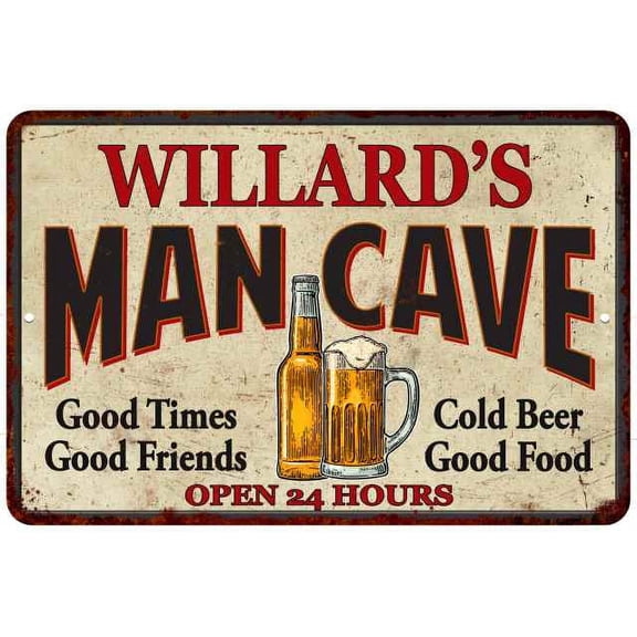 WILLARD'S Man Cave Metal Sign Wall Decor Gift 8x12 108120011283