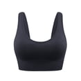 thumbnail image 2 of Women's Sports Bras Yoga Solid Sleeveless Cold Shoulder Casual Tanks Blouse Tops Intimates Sports Bras for Women Black 2XL, 2 of 5
