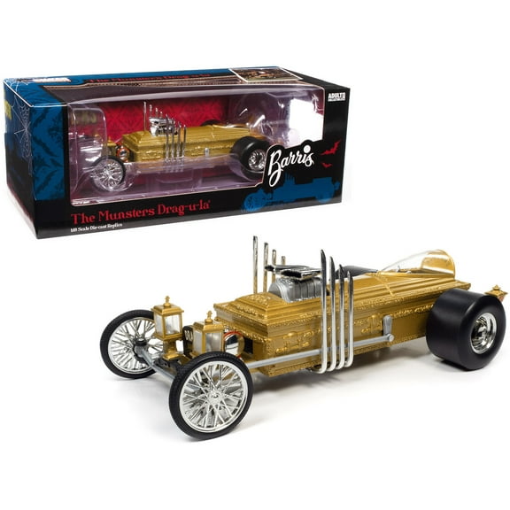 George Barris' Drag-u-la Gold "The Munsters" (1964-1966) TV Series "Silver Screen Machines" 1/18 Diecast Model by Auto World