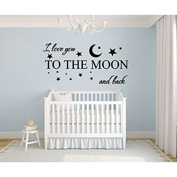 I love you to the Moon and back #4 ~ WALL Decal , LARGE 17" x 35"
