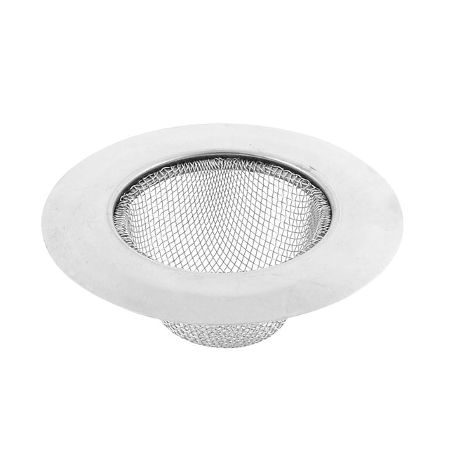 Kitchen Bathroom Sink Drain Strainer Screen Stopper Metal Filter Basket 90mm Dia