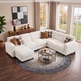 thumbnail image 6 of Bonzy Home Convertible Sectional Sofa Couch for Living Room With Ottoman Oat, 6 of 8