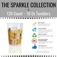 thumbnail image 6 of 10 oz. Gold Glitter Clear Plastic Cups Holiday Tumblers - Hard Plastic Disposable Wedding Cups - 120 Count, 6 of 9