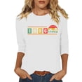 thumbnail image 2 of Roncen Vintage 1976 Classic Print 3/4 Sleeve T-Shirt Retro 50th Birthday Gift Shirt 50rd for Women Letter Print Birthday Party Casual Tee Tops, 2 of 4