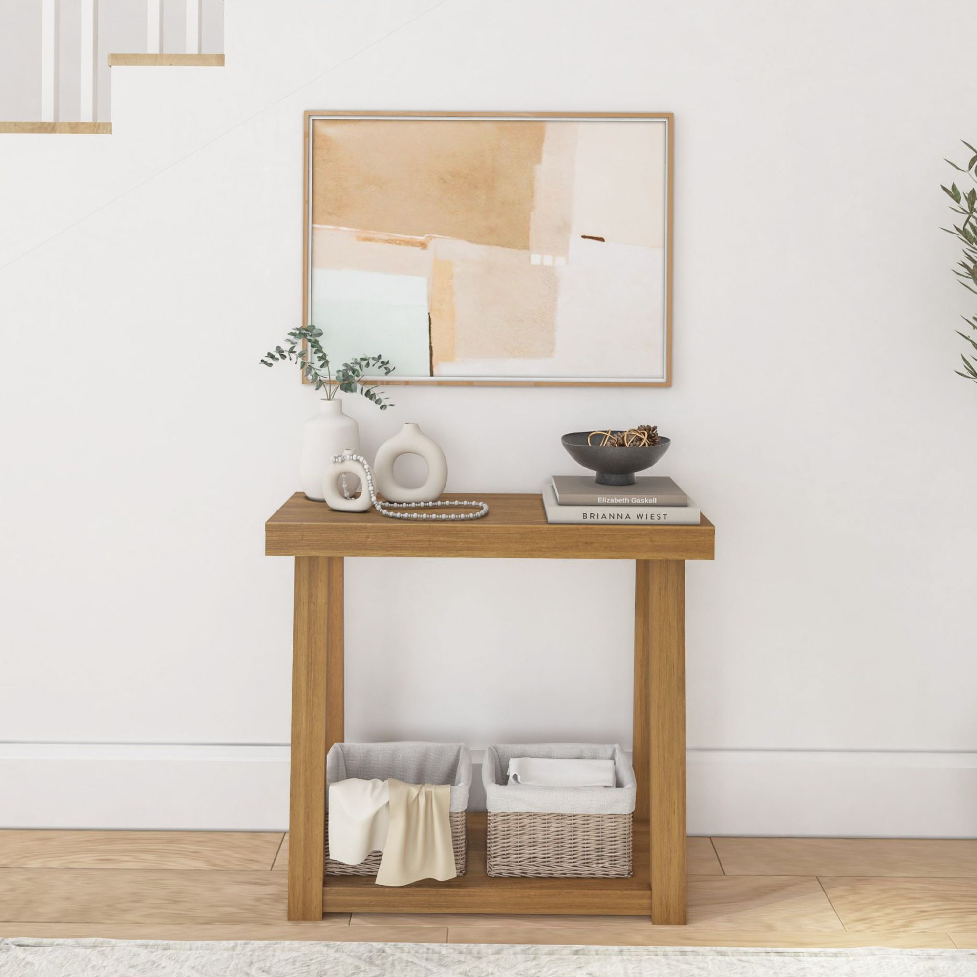 Plank+Beam Solid Wood 36 " Console Table with Storage, Narrow Entryway Table, Living Room