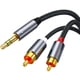 thumbnail image 1 of Tiedxioy Cable De Audio De 3,5 Mm A 2 Rca Cable Auxiliar Rca A 3,5 Mm De 4 Pies Cable Adaptador Auxiliar De Audio Trenzado A Rca Para Altavoz Subwoofer Cable De Audio Estéreo De 1/8 A Rca, 1 of 1