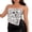 Silver, variant on Womens Off The Shoulder Sequin Tops Sleeveless Crop Top Sparkle Sequin Party Corset