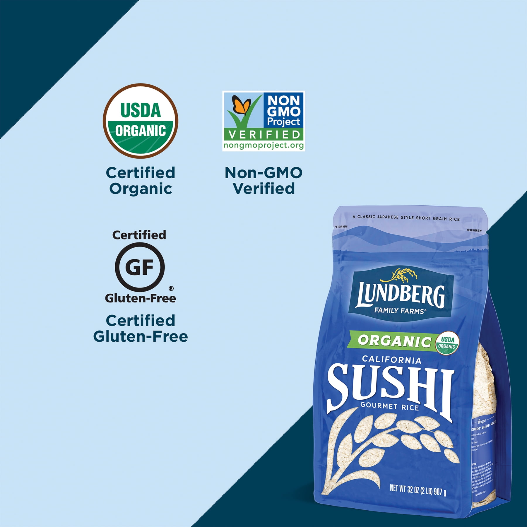 Lundberg Family Farms Sushi White Rice 64 oz