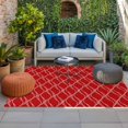 thumbnail image 2 of Red White Stripes Outdoor Rug for Patio/Deck/Porch, Non-Slip Large Area Rug 5 x 7 Ft, Simple Geometric Modern Monochrome Indoor Outdoor Rugs Washable Area Rugs, Reversible Camping Rug Carpet Runner, 2 of 8