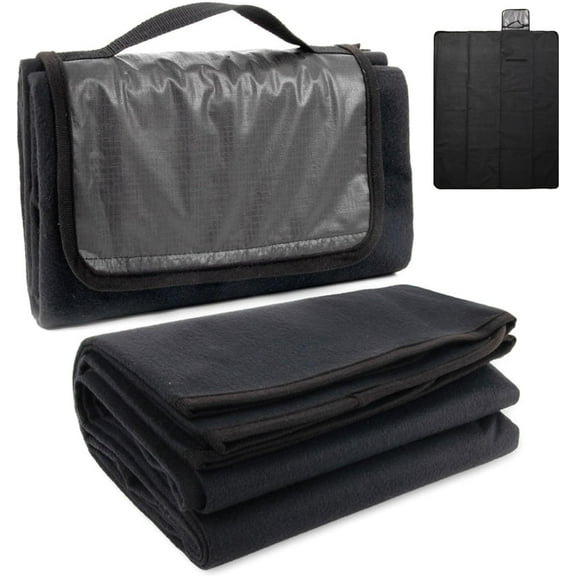 10 Pack Camping and Homeless Supplies Bulk Blankets with Carry Strap | Thick Compact Outdoor Picnic Blankets Waterproof, Foldable for Grass, Ground, Camping, Beach Blankets