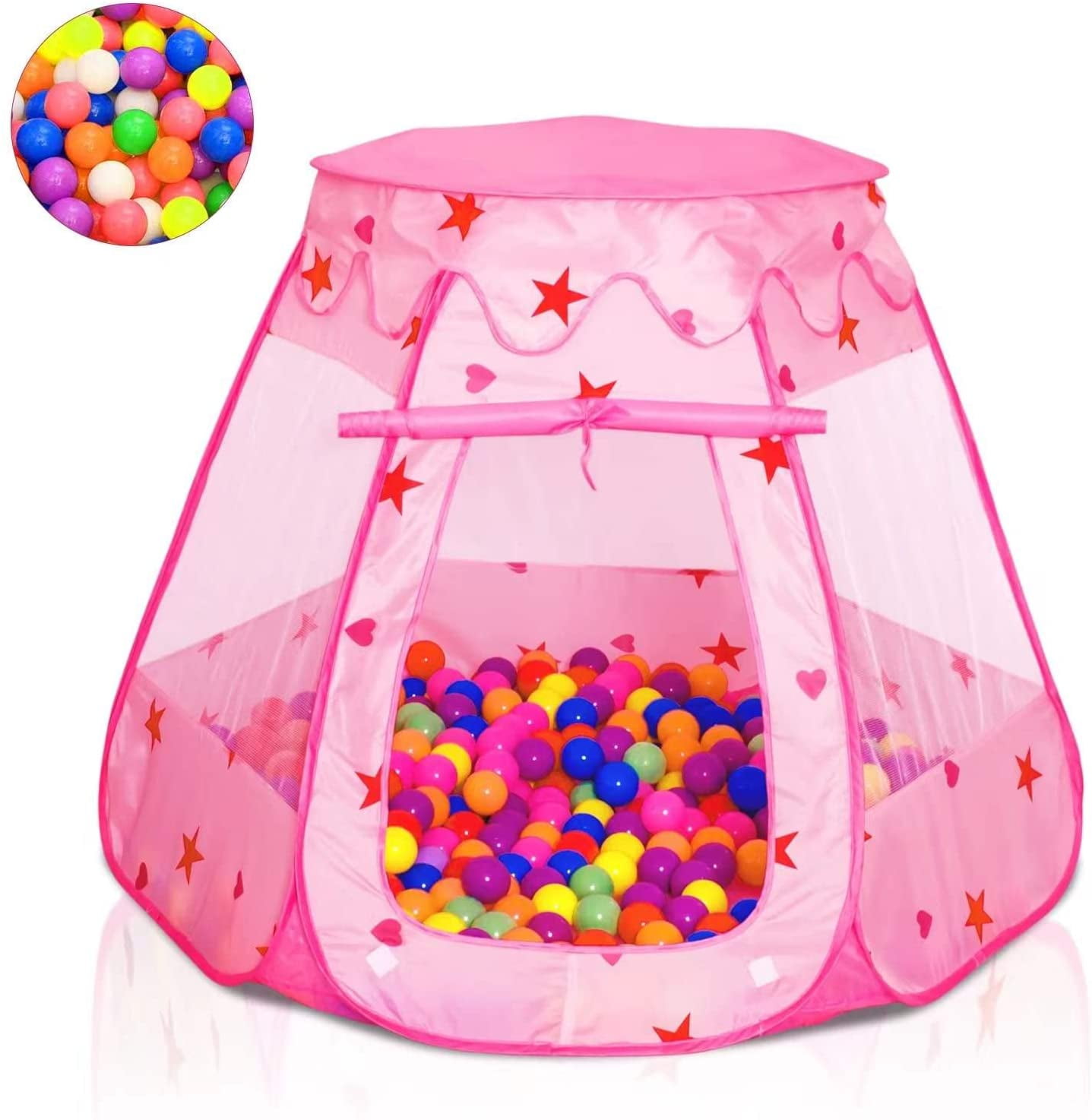 Gift For Toddler Girl Pink Princess Play Tent Kids Ball Pit Christmas SALE NEW 