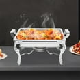CHNGXWE Elegant 6L Stainless Steel Handle Chafing Dish for School and Hotel Dinner Plates