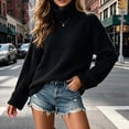 thumbnail image 5 of LUVDA Women's Chunky Ribbed Sweaters Long Sleeve Pullover Turtleneck Loose for Winter, 5 of 7