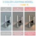 thumbnail image 5 of Rechargeable Pocket Mirror, Double Sided 1X/3X Magnification Compact Vanity Mirror, 3 Color Lights, Dimmable, Small Portable Wallet Mirror, Lighted Travel Mirror for Women Gifts, White, 5 of 6