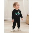thumbnail image 5 of Qmyliery Toddler Girls Clothes Set Fashionable Long Sleeve Letter Pattern Pullover with Solid Color Pants 2Pcs Birthday Outfit, 5 of 9