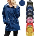 thumbnail image 6 of Qeaghou Womens Packable Rain Jacket Lightweight Windbreaker Waterproof Rain Coats With Hood Plus Size Travel Outdoor Hiking Raincoats, 6 of 7